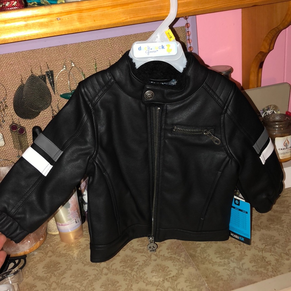 Infant Leather Jacket With Skull